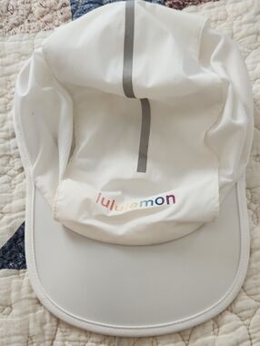 Lululemon White Rainbow Logo Cap Size L/XL